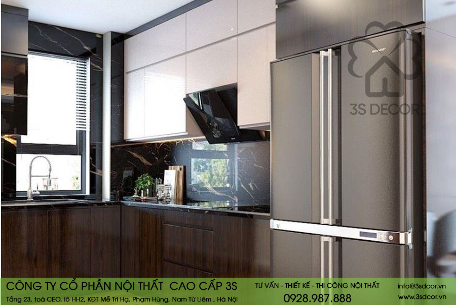 Thiết kế nội thất phòng bếp Park Hill Minh Khai