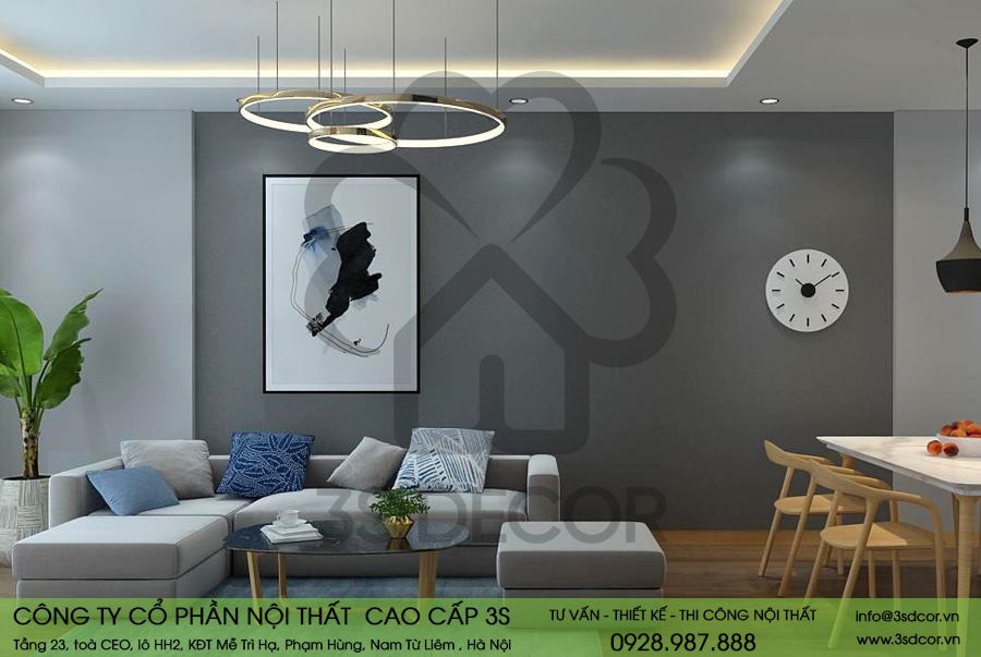 Thiết kế nội thất chung cư Dịch Vọng Hậu - phòng khách