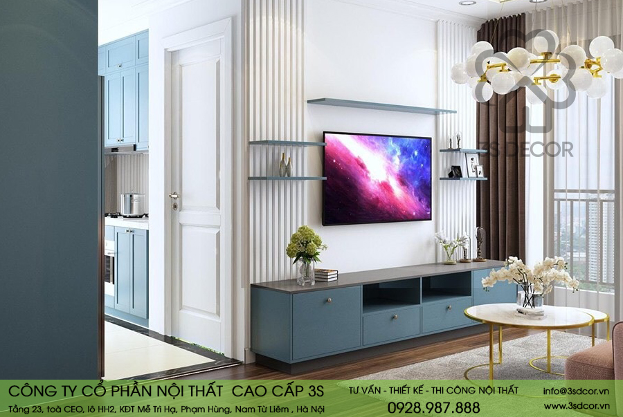 Thiết kế nội thất phòng khách Beasky Nguyễn Xiển