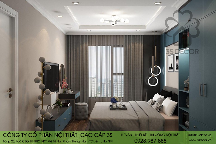 Thiết kế nội thất phòng ngủ căn hộ Beasky - Nguyễn Xiển